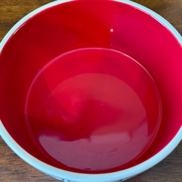 Rae Dunn "Santa Paws" Ceramic Dog Bowl - Picture 2 of 4